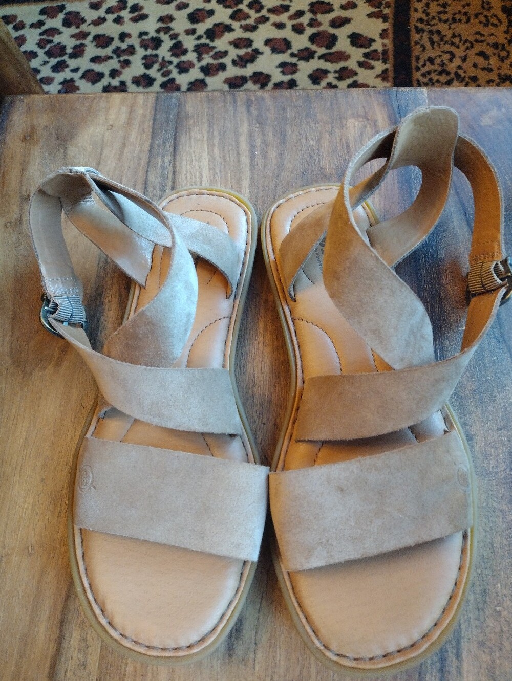 Born Tan Leather Wrap Sandals Size 8